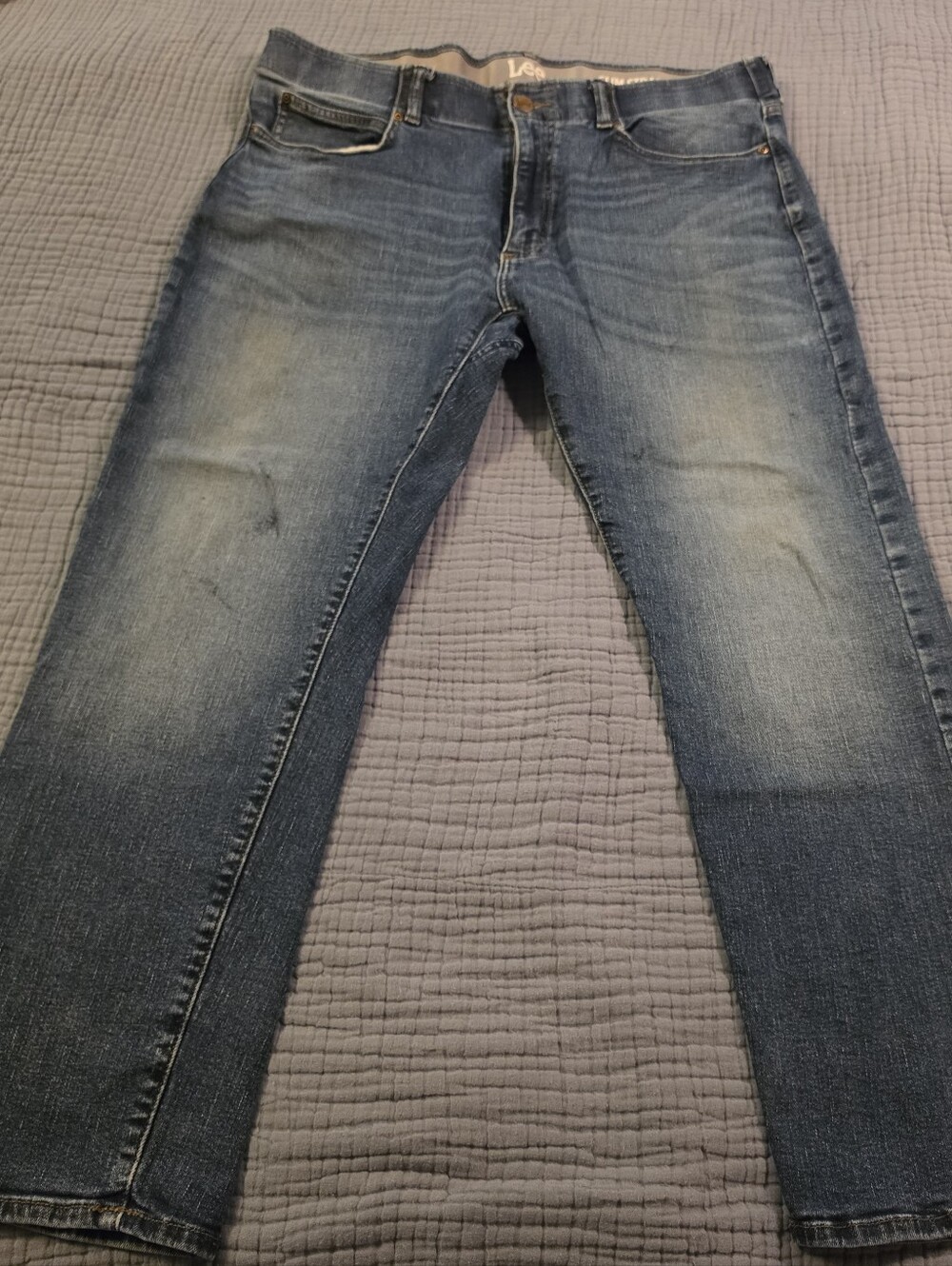 Men's Lee Comfort Fit Waistband Slim Straight Fit Blue Jeans 38x30
